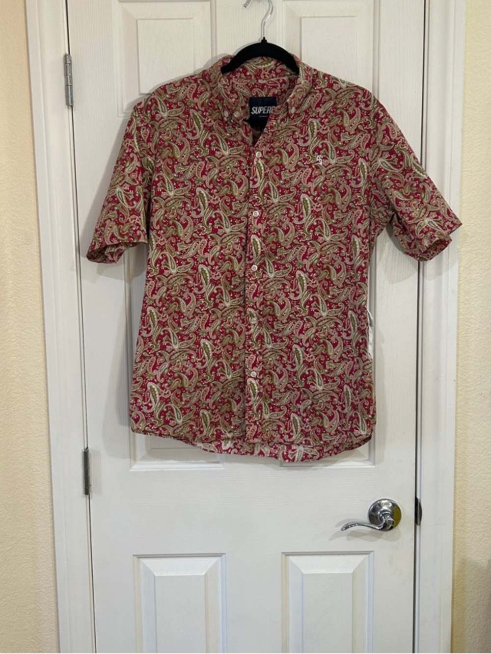 Supreme Red Paisley Short Sleeve Button-Down Shirt